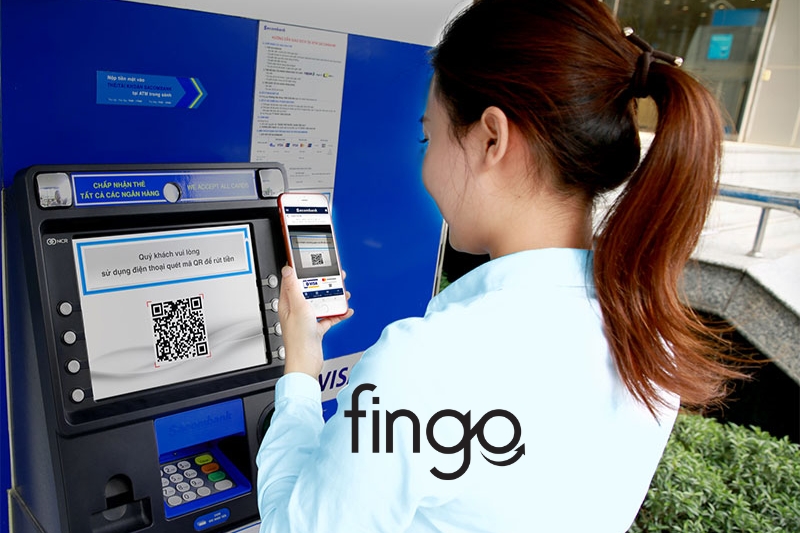 Rút tiền Sacombank bằng mã QR.