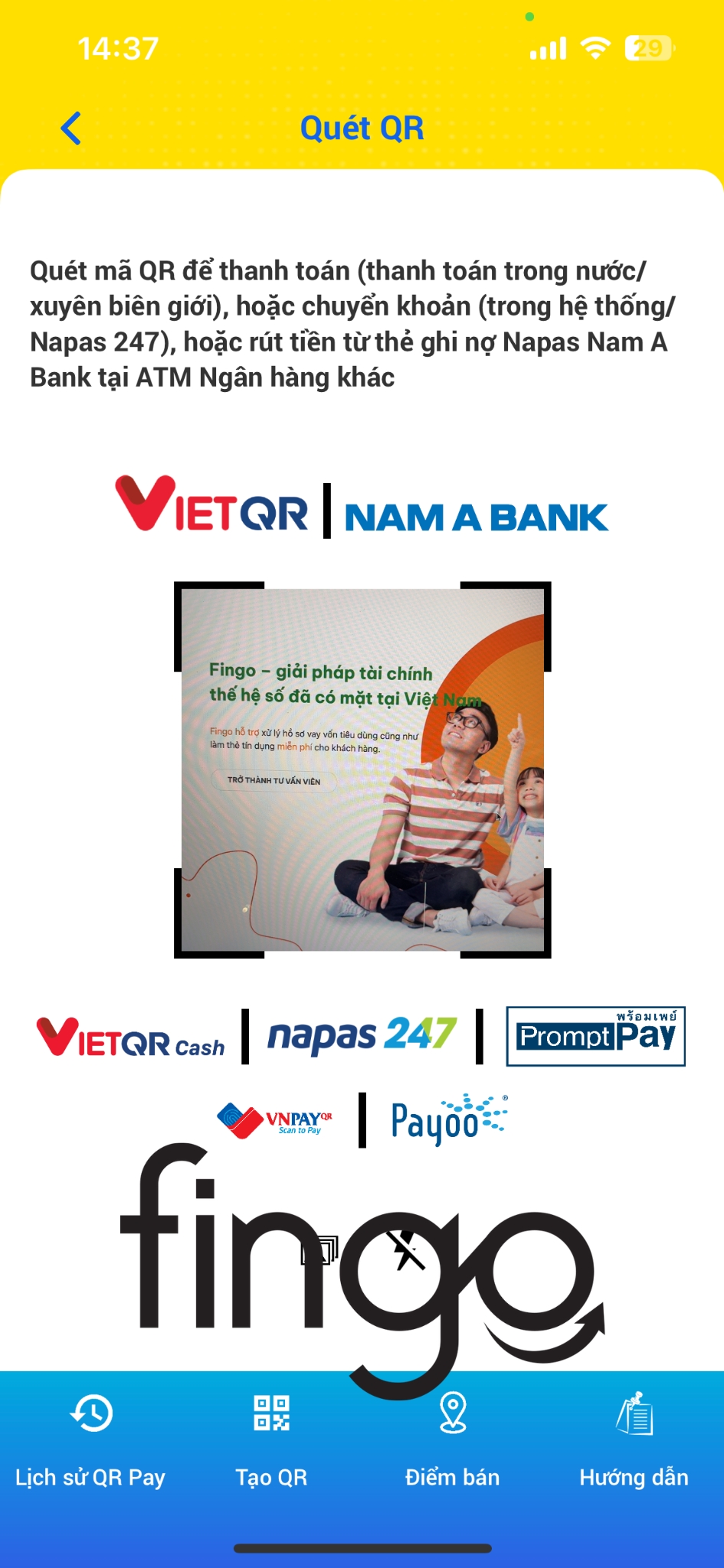Rút tiền không cần thẻ Nam A Bank bước 2