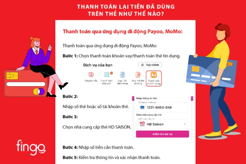 Thanh toán thẻ tín dụng HD SAISON ứng dụng di động Payoo, Momo