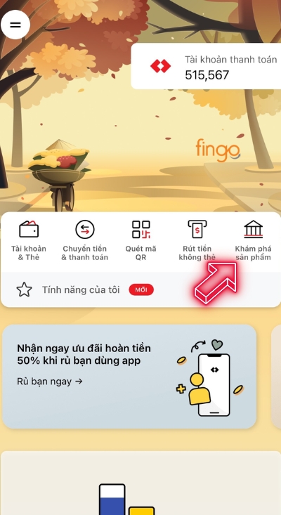 Đăng nhập và nhấn chọn mục "Khám phá sản phẩm"