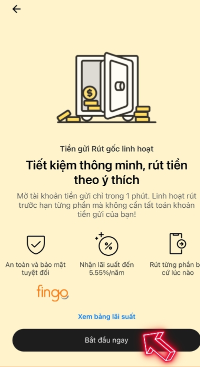 Nhấn chọn mục bắt đầu ngay 