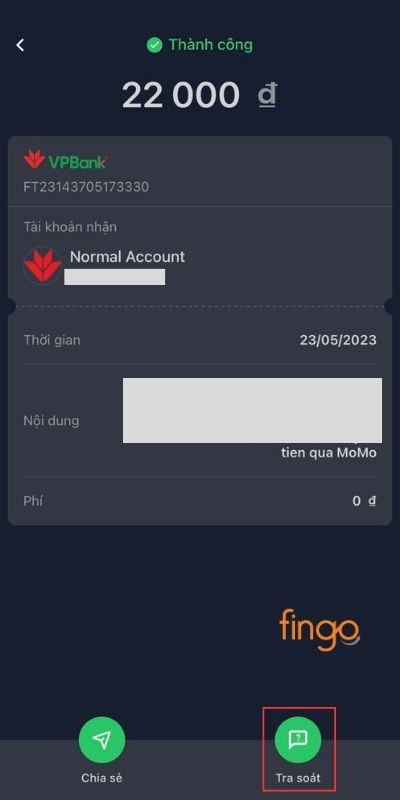 Bấm nút Tra soát