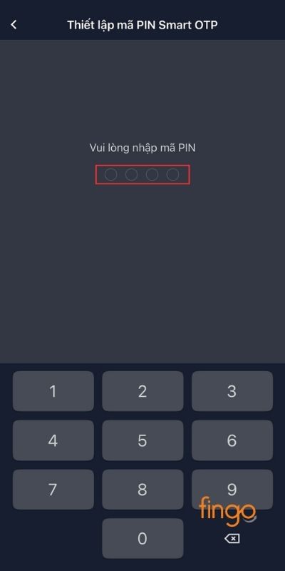 Đặt mã PIN Smart OTP
