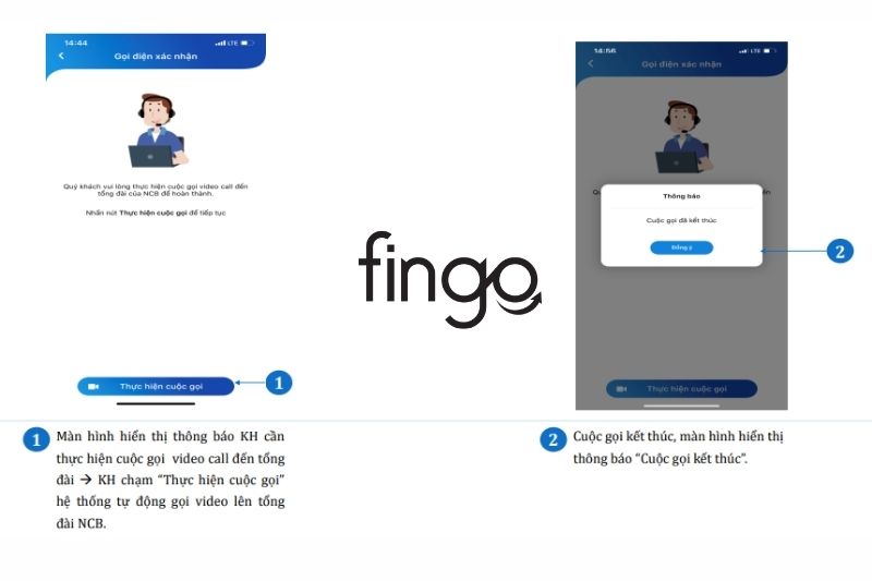 Các bước định danh trên NCB iziMobile - Xác thực video call