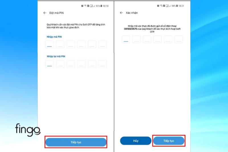 Nhập mã PIN gồm 6 số