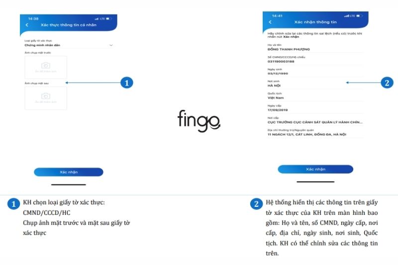 Các bước định danh trên NCB iziMobile - Cung cấp giấy tờ tùy thân