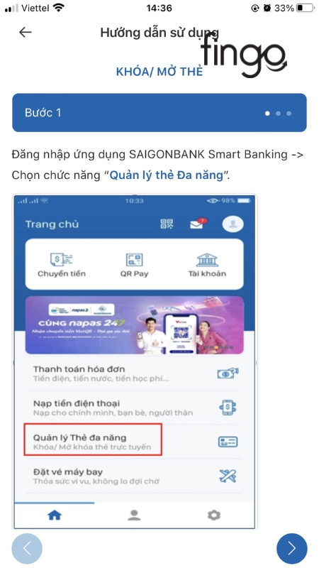 Chọn chức năng "Quản lý thẻ đa năng"