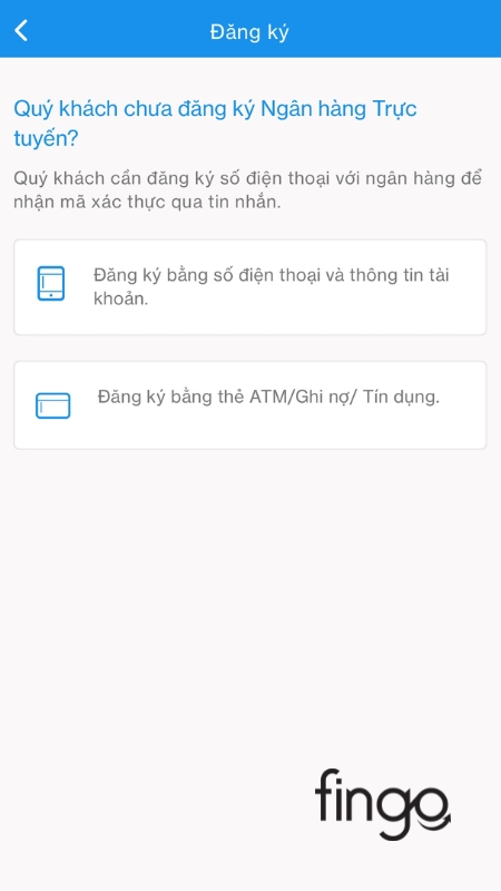Chọn đăng ký bằng tài khoản và số điện thoại di động