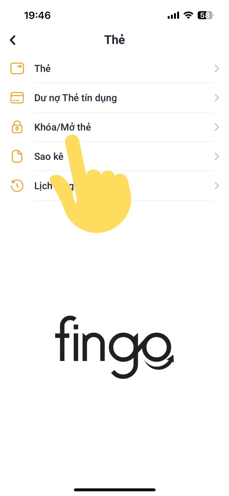 Cách khóa thẻ LPBank bước 2