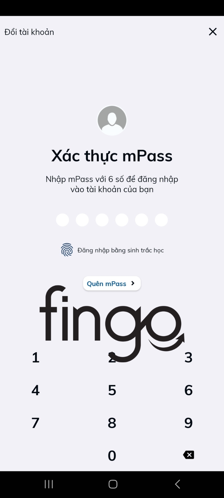 Nhập mPass để đăng nhập
