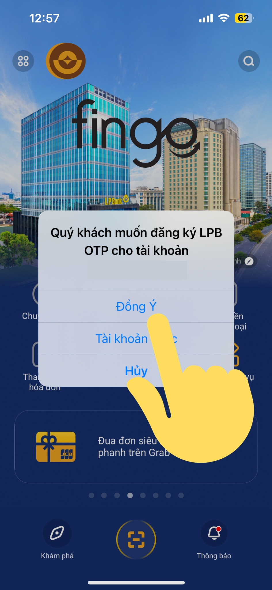 Cách kích hoạt LPB OTP bước 3