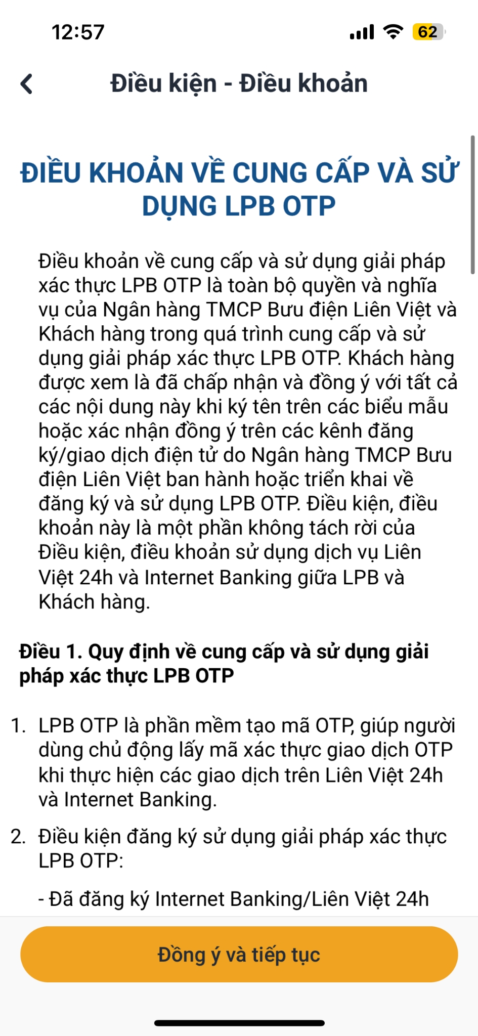 Cách kích hoạt LPB OTP bước 5