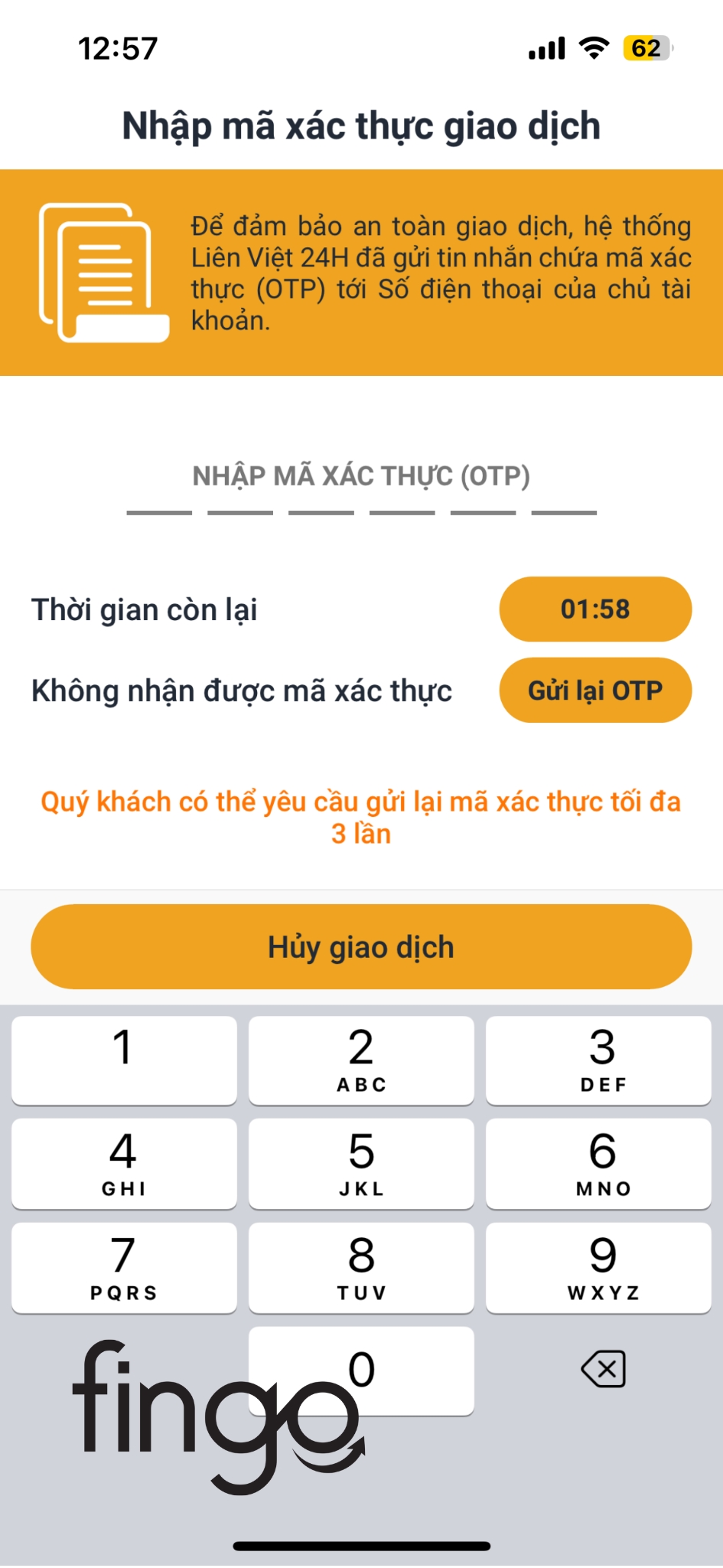 Cách kích hoạt LPB OTP bước 6