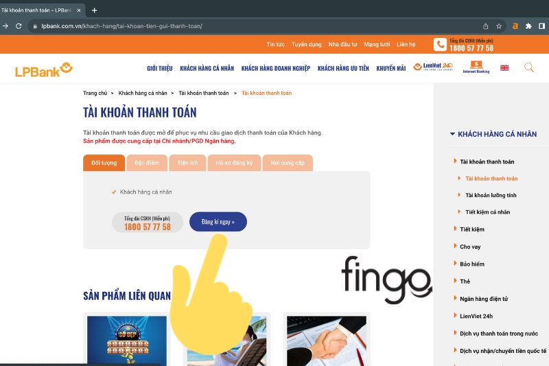 Cách mở thẻ LPBank bước 1