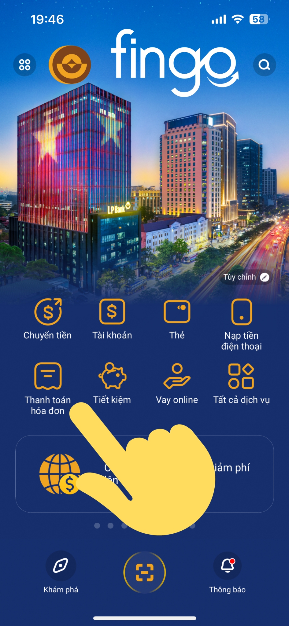 Cách nạp tiền VETC qua LPBank online bước 1