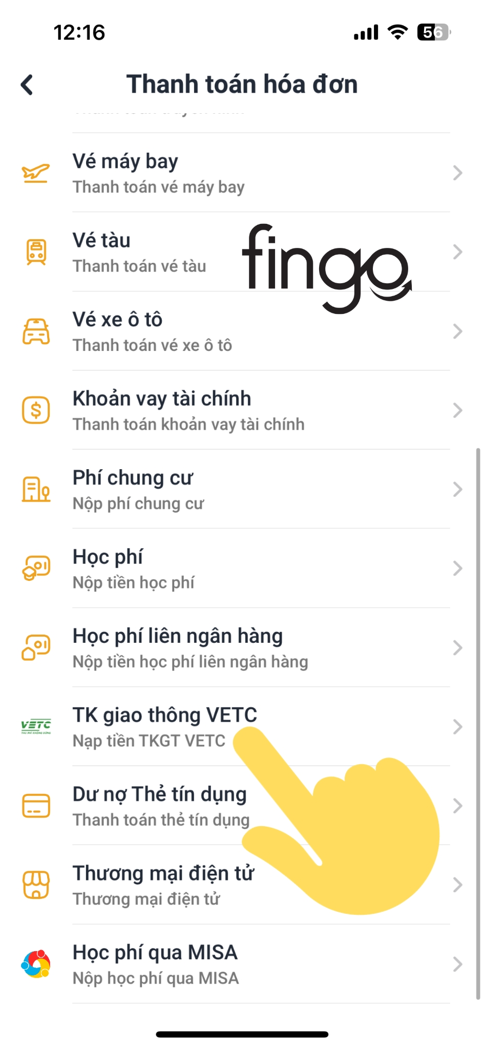 Cách nạp tiền VETC qua LPBank online bước 2