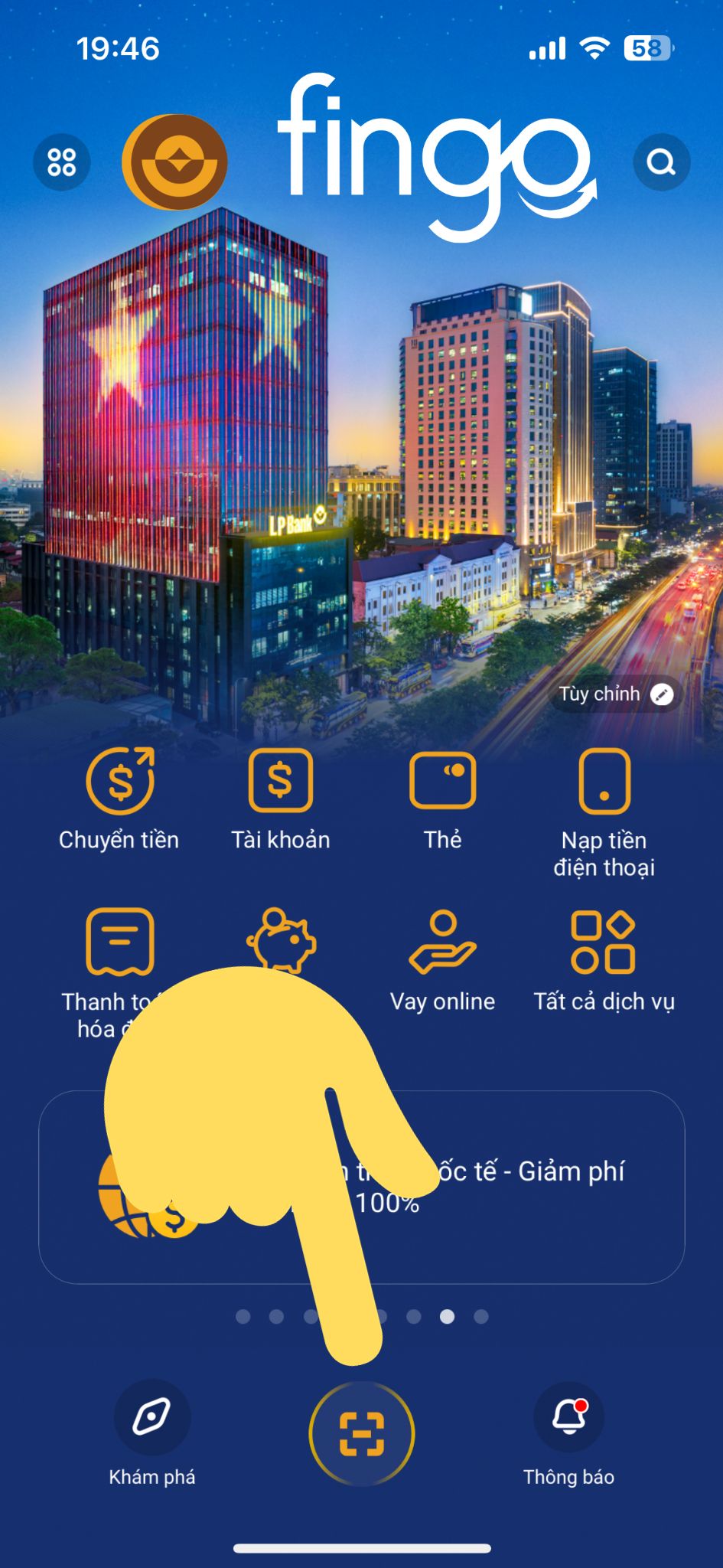 Cách tạo mã QR LPBank bước 1