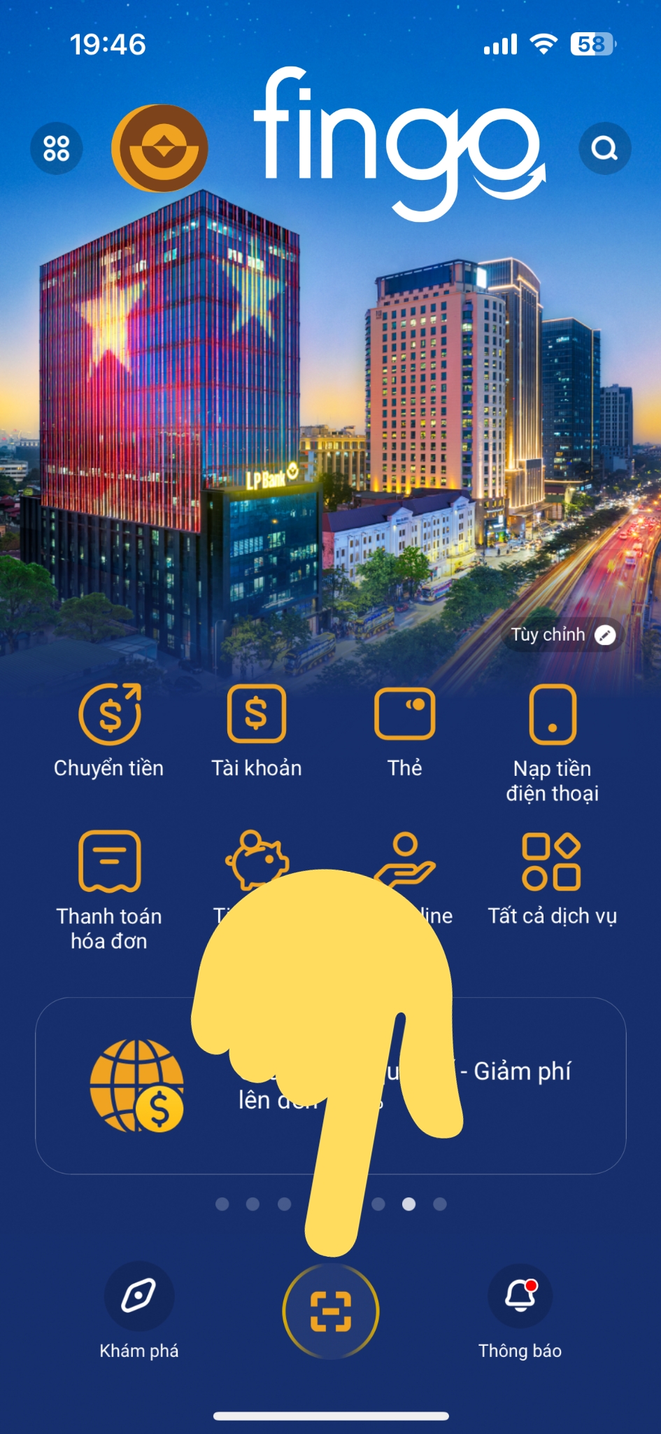 Cách thanh toán bằng mã QR LPBank bước 1