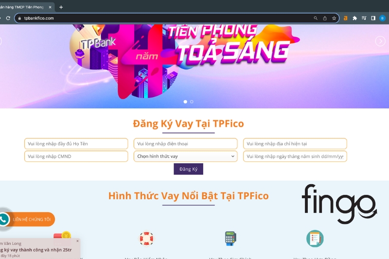 Cách vay tiền tại TPFico bước 2