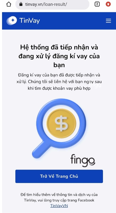 Chờ hệ thống phê duyệt hồ sơ vay vốn