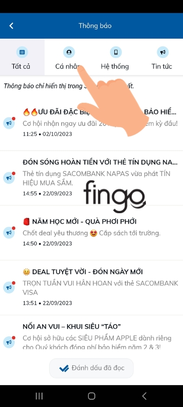 Chọn mục cá nhân.