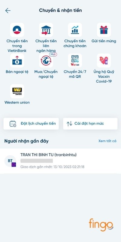 Vietinbank hỗ trợ chuyển tiền đến nhiều loại tài khoản khác nhau