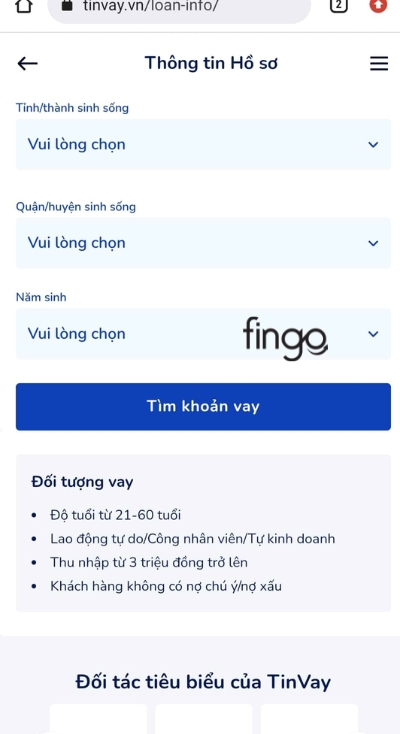 Nhập thông tin hồ sơ 