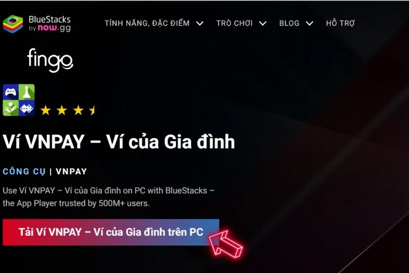 Nhấn chọn tải ví VNPAY trên BlueStack
