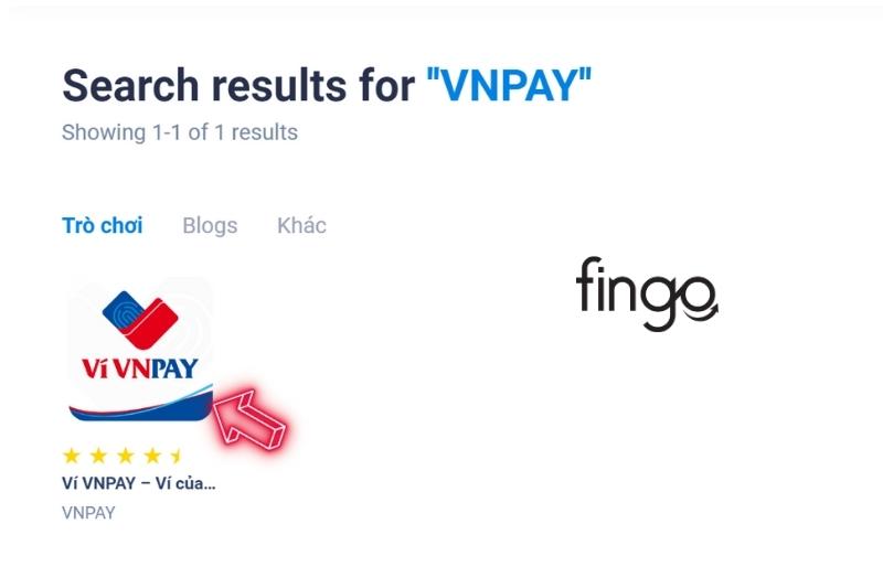 Tìm VNPAY trên máy tính trên bluestack