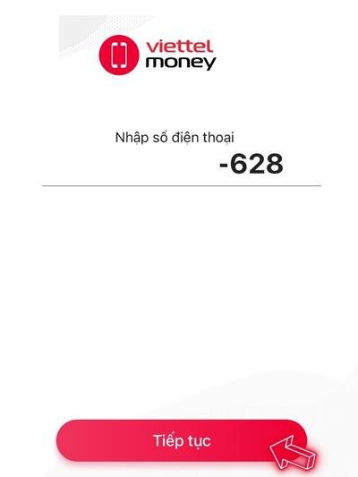 Nhập số điện thoại để đăng nhập Viettel Money trên máy tính