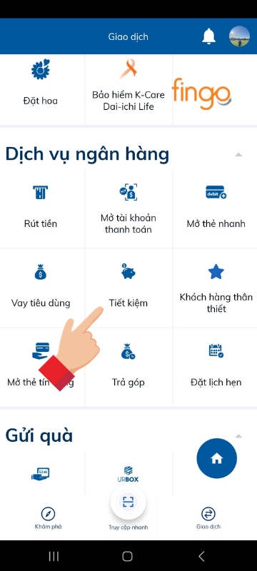 Chọn “Tiết kiệm”.