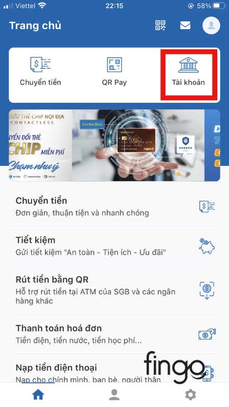 Kiểm tra số dư tài khoản bằng SAIGONBANK Mobile Banking