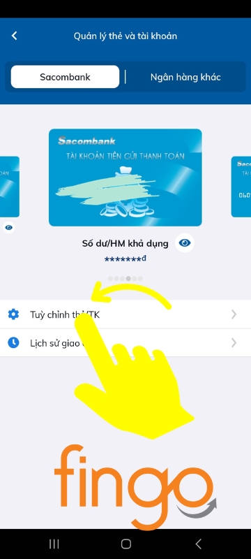 Chọn thẻ muốn kiểm tra.