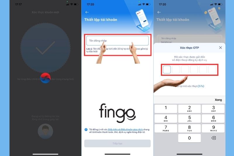 Nhập "Tên đăng nhập" bạn thích và mã OTP sẽ được gửi đến số điện thoại bạn đăng ký.