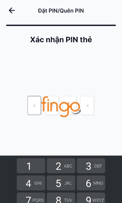 Xác nhận mã PIN thẻ lần nữa