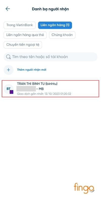 Thêm người thụ hưởng thành công