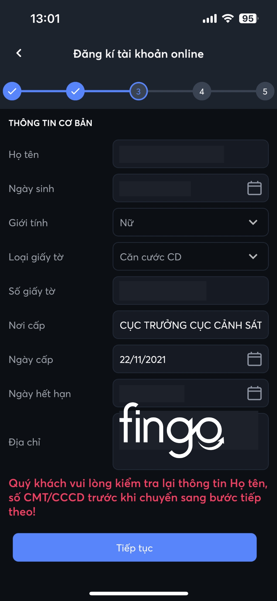 Cách mở tài khoản chứng khoán MBS bước 4