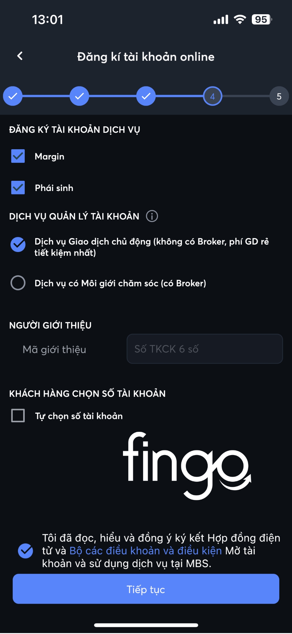Cách mở tài khoản chứng khoán MBS bước 5