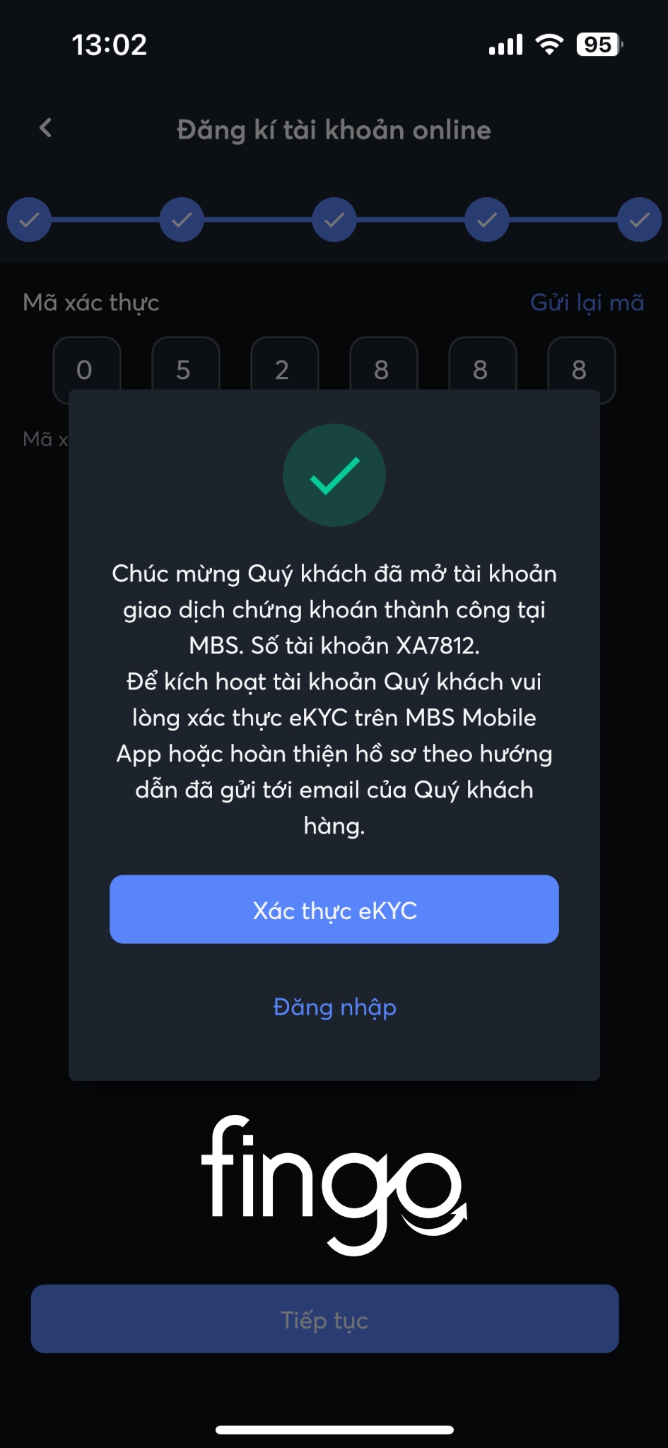 Cách mở tài khoản chứng khoán MBS bước 7