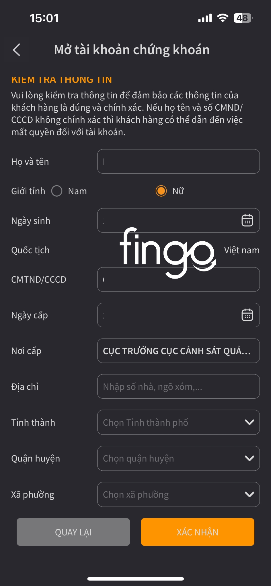 Cách mở tài khoản chứng khoán VNDirect bước 5