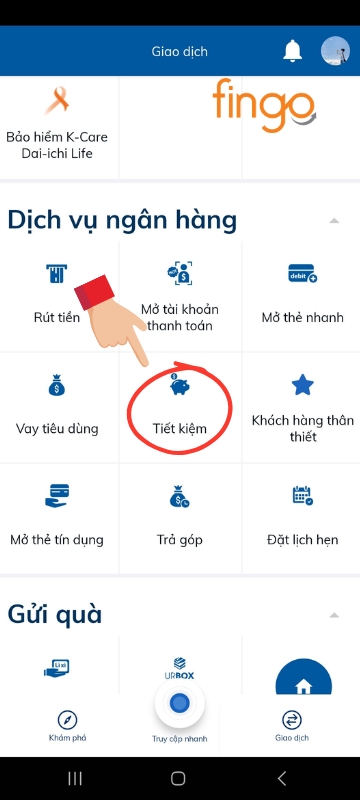 Chọn "Tiết kiệm".