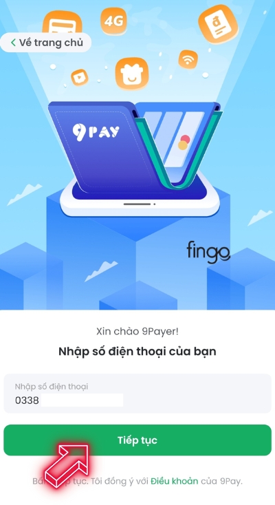 Nhập số điện thoại của bạn để đăng ký