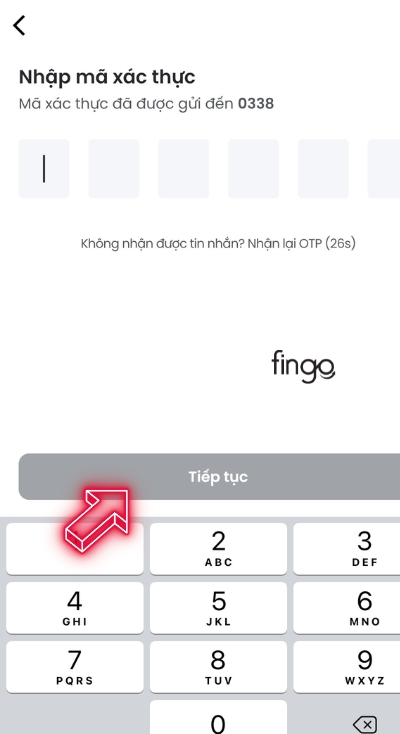 Nhập mã OTP xác thực tài khoản
