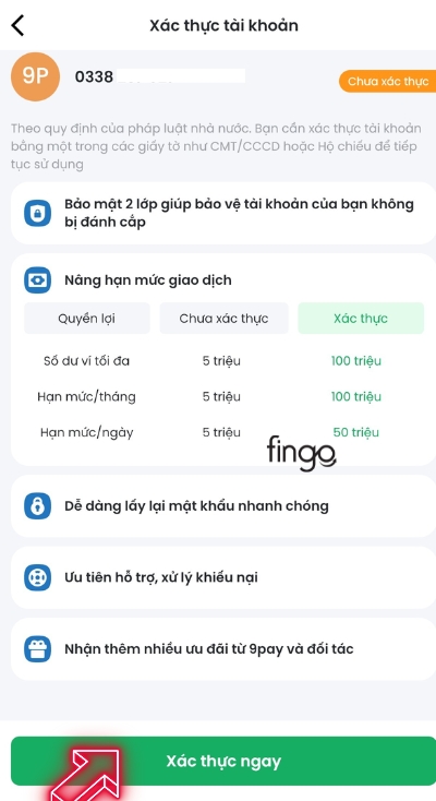 Xác thực tài khoản bằng CCCD