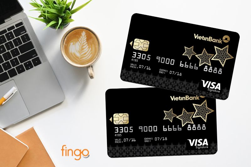 Thẻ Vietinbank Visa Signature với màu đen huyền bí