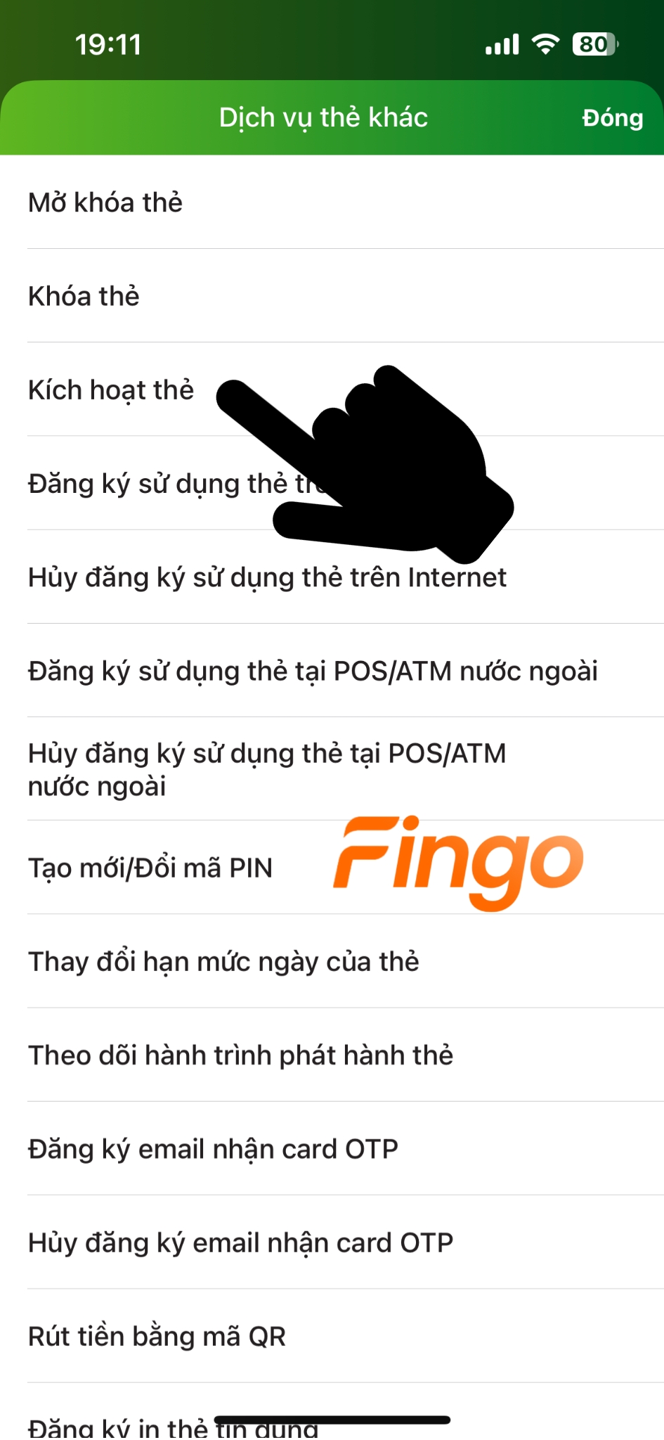 Cách kích hoạt thẻ tín dụng Vietcombank bước 2