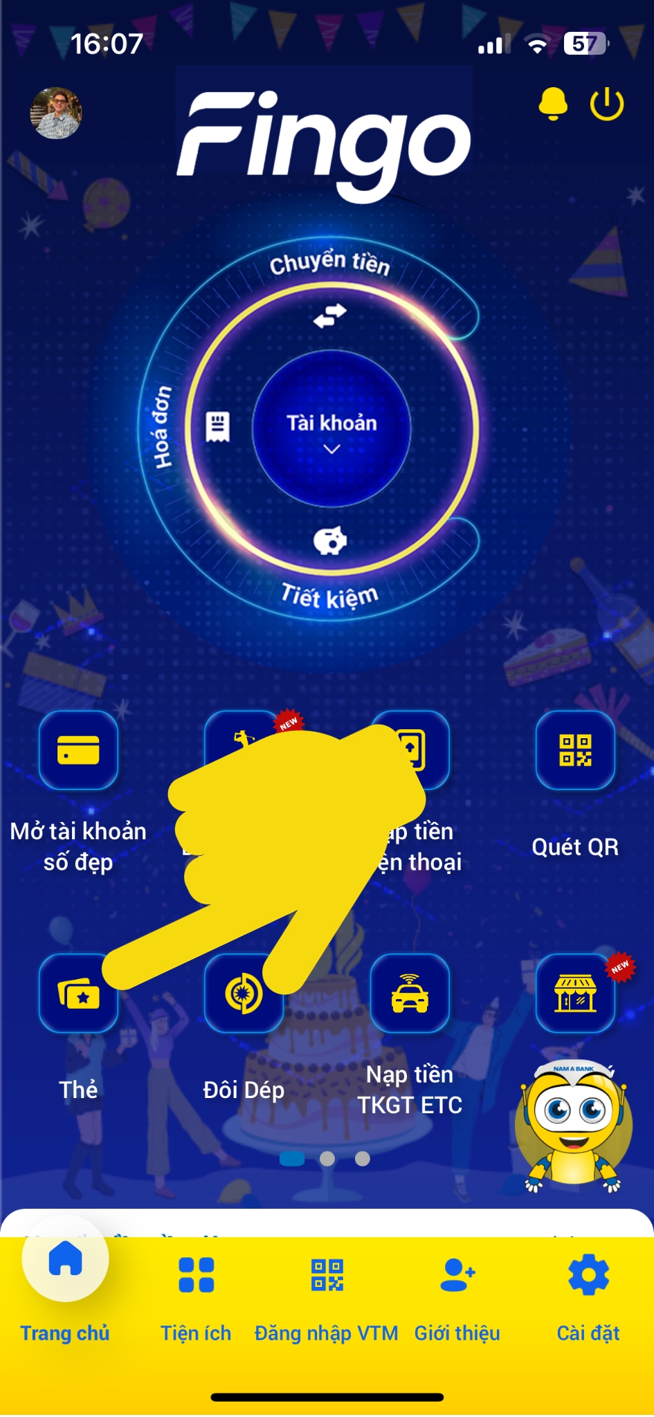 Cách lấy lại mã PIN Nam A Bank online bước 1