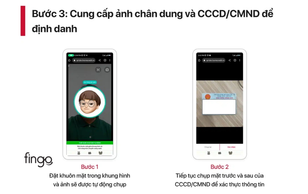 Nhập thông tin và xác thực khuôn mặt