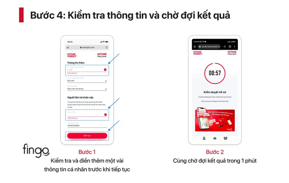 Nhấn chọn thông tin và chờ duyệt