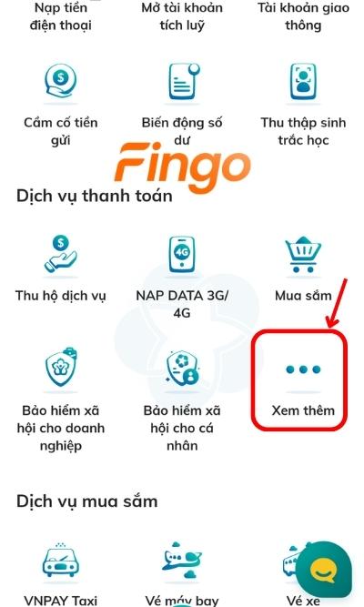 Đăng nhập ứng dụng SmartBanking BIDV. Tại mục Dịch vụ thanh toán, chọn mục Xem thêm